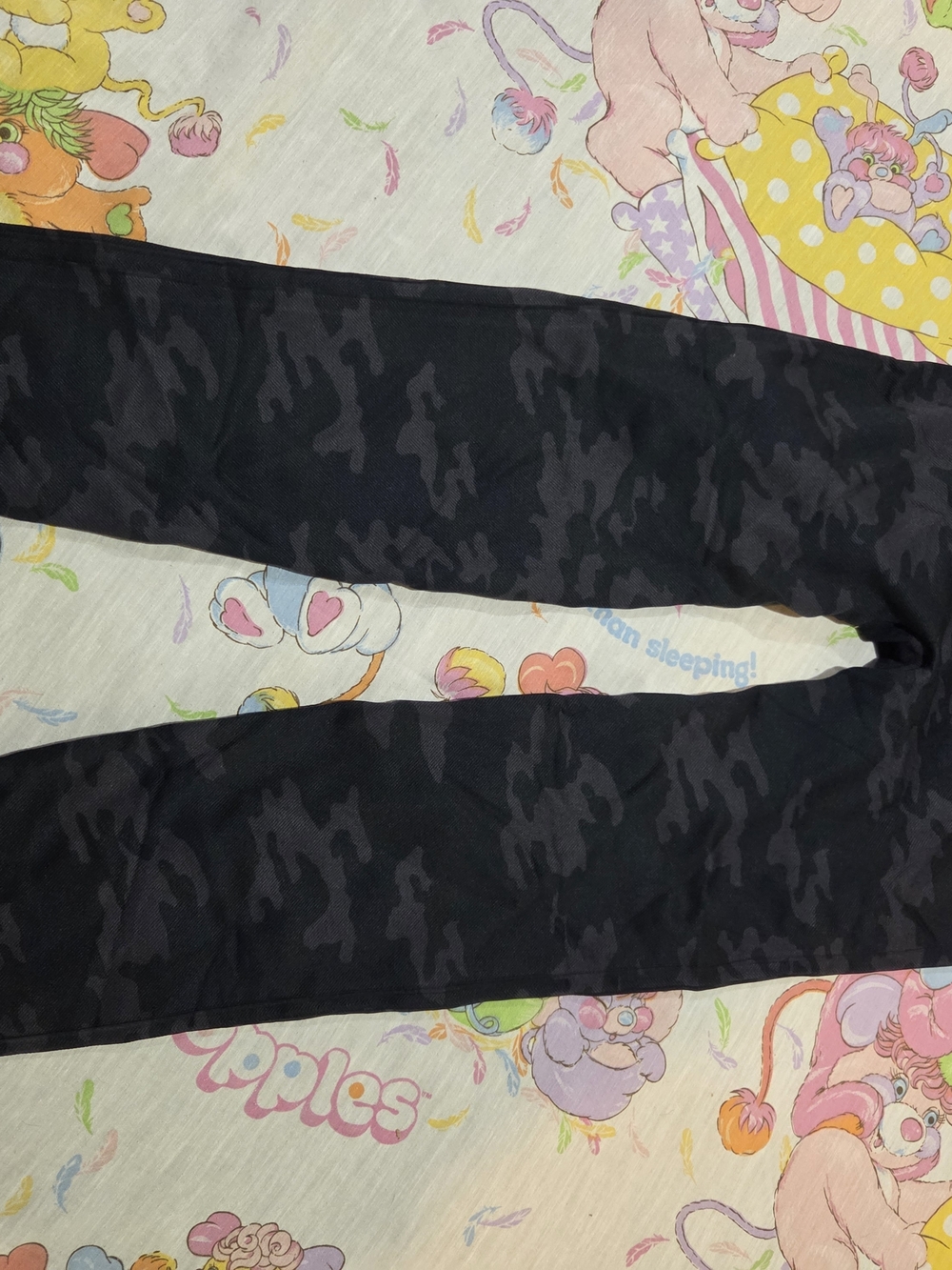 Spanx Seamless Black Camo Leggings Large